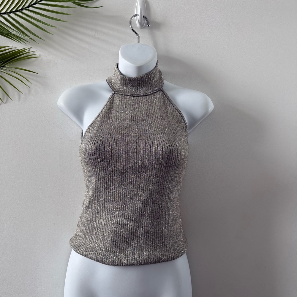 Guess Gray Ribbed Fitted Tank Top - Picture 7 of 7